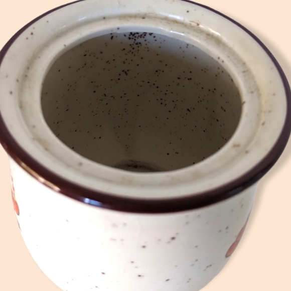 Vintage Poppy Valencia 2 Stoneware Canisters Orange Flowers japan - Picture 3 of 8